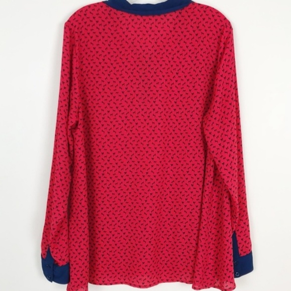 Free People | Horse Print Boyfriend Blouse Size L - Picture 5 of 6